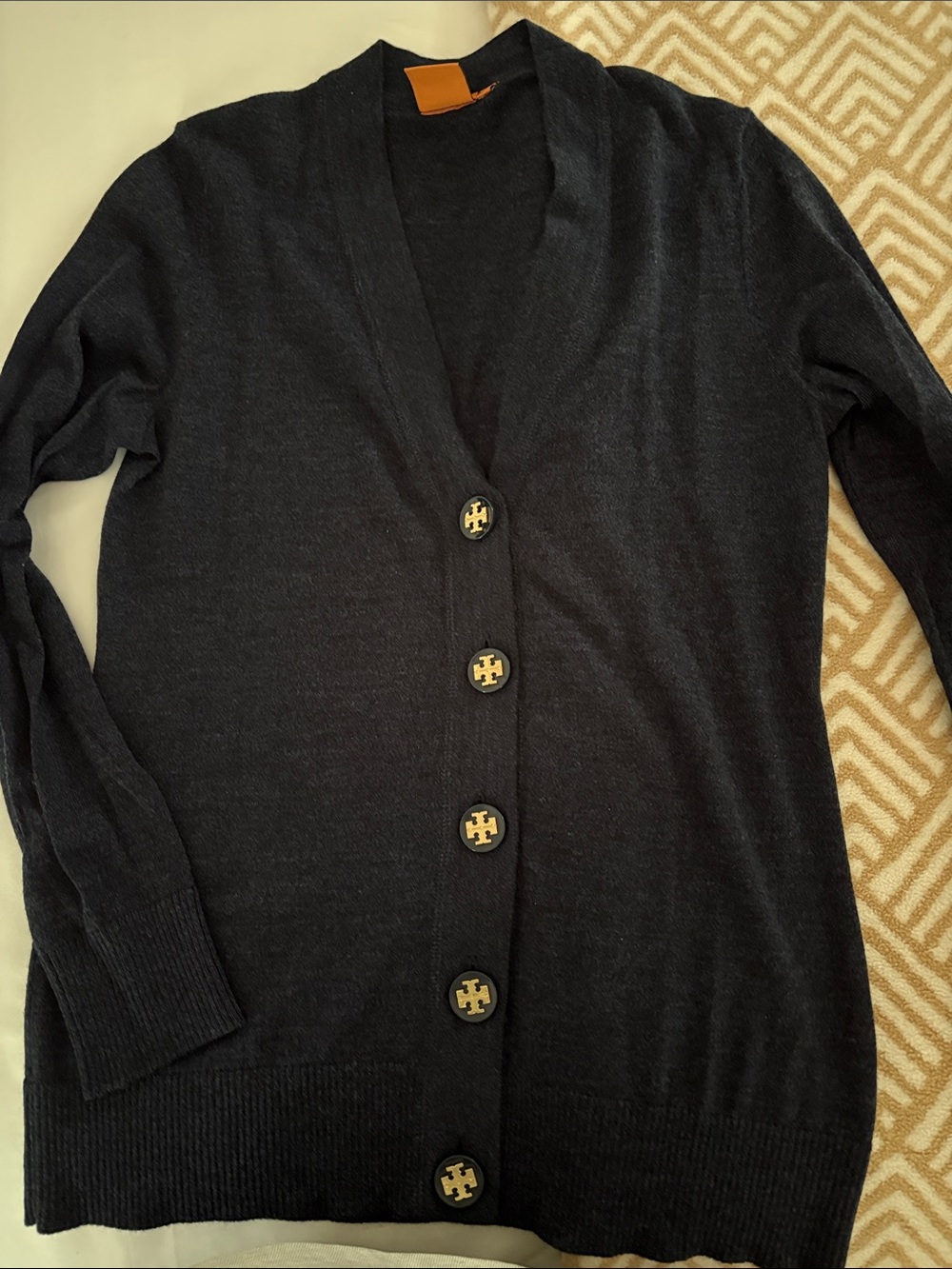 Tory Burch Classic Navy V Cardigan
